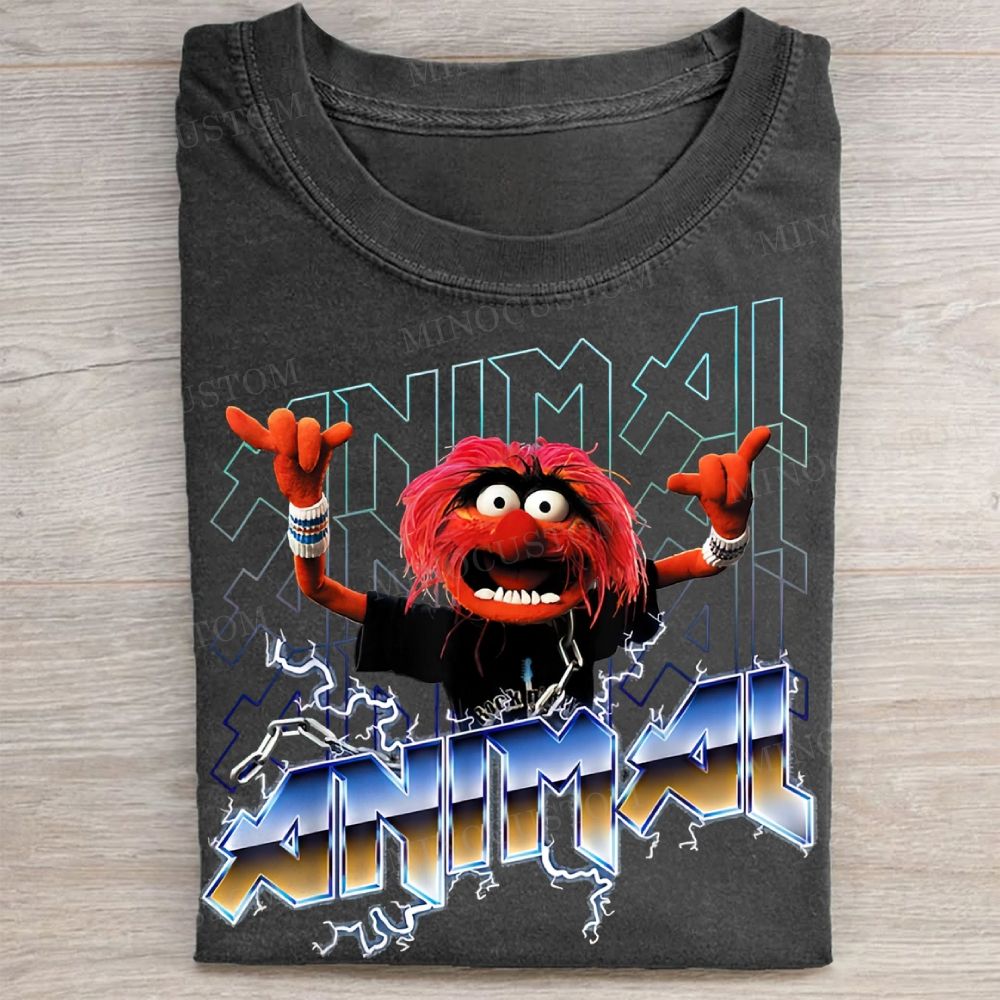 Animal Rock Print Vintage Washed Tee