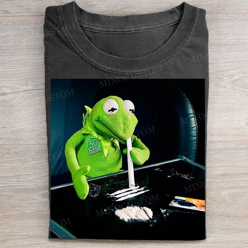 Frog Cocaine Drug Hipster Funny Narcos  Washed Tee 