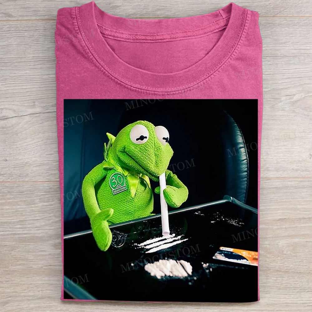 Frog Cocaine Drug Hipster Funny Narcos  Washed Tee 
