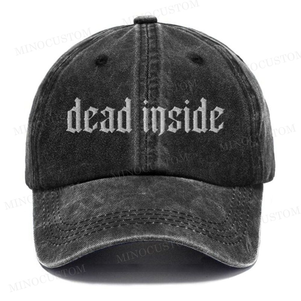 (Embroidery) Dead Inside  Casual Washed Cap