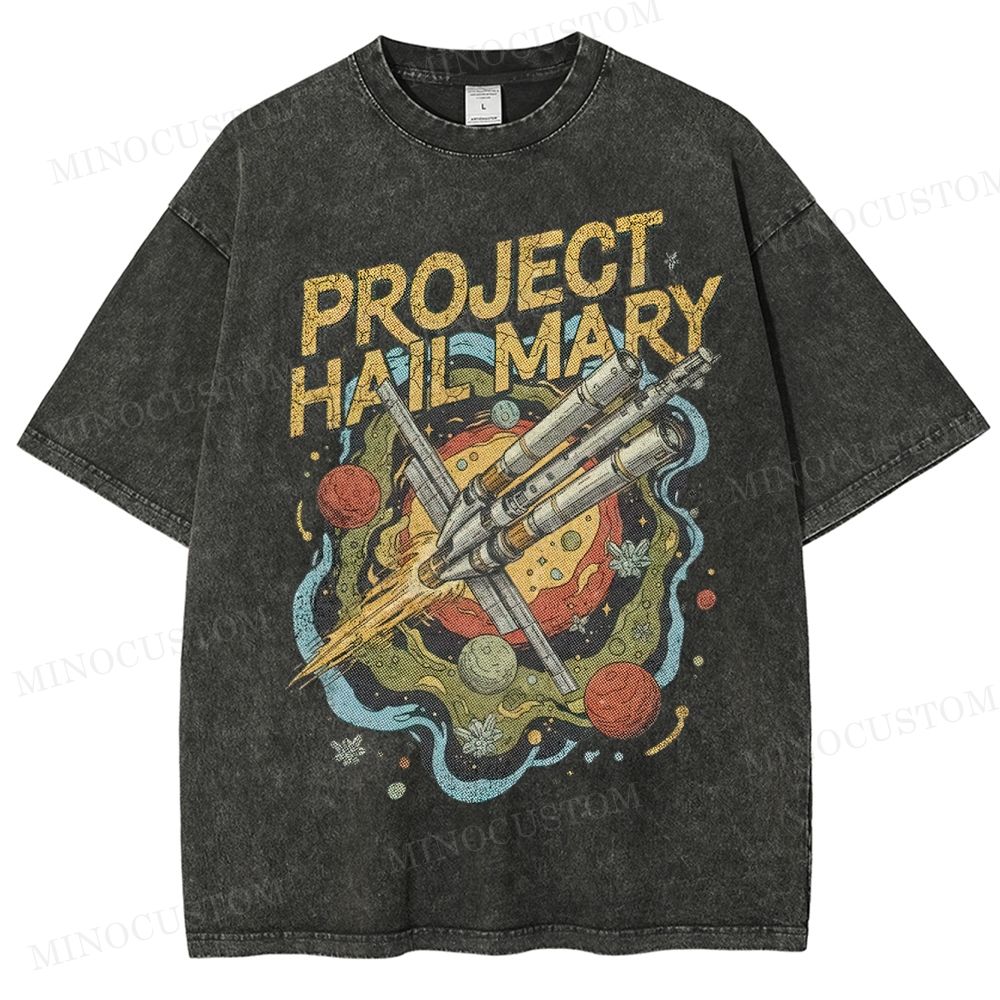 Project Hail Mary Space Rocket Washed T-Shirt