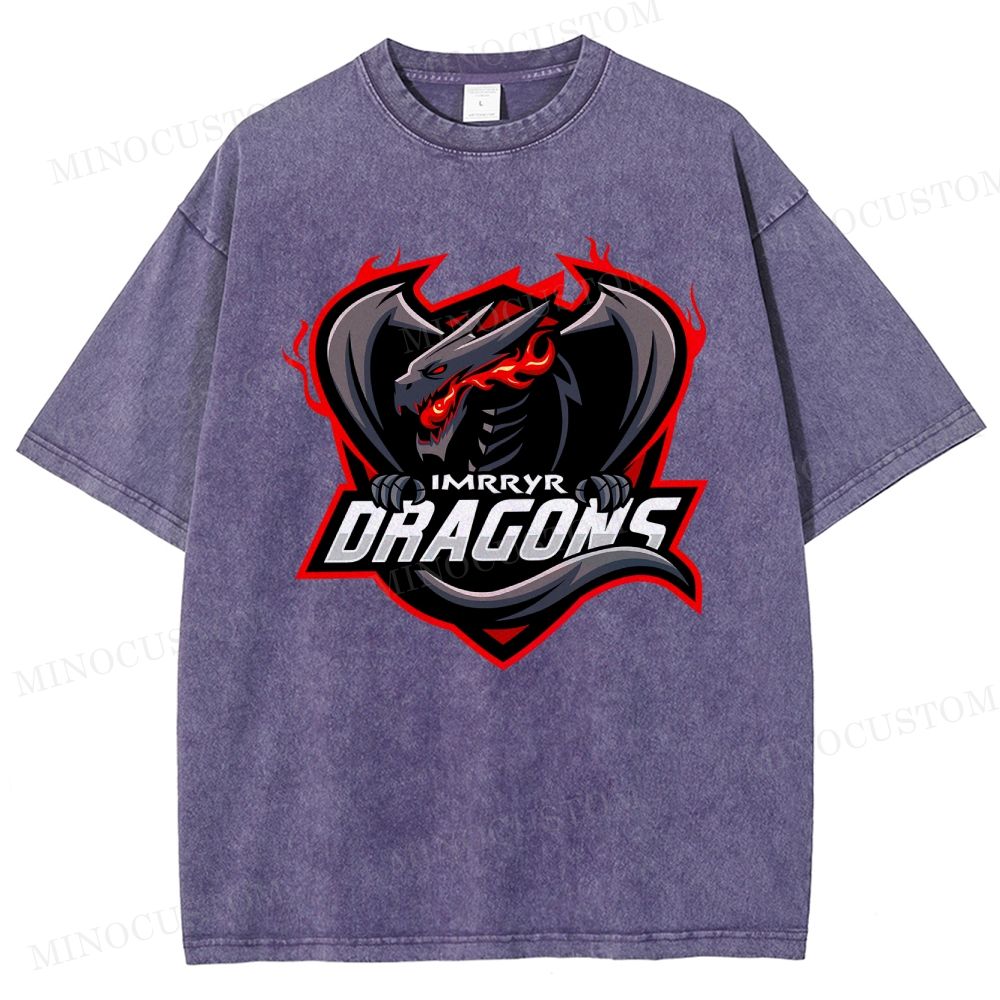  Imrryr Dragons Esports Logo Washed T-Shirt
