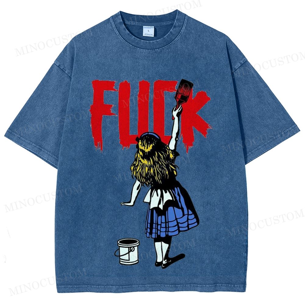  Alice Graffiti Slogan Washed T-Shirt