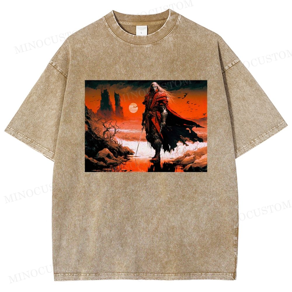  Crimson Knight Apocalypse Washed T-Shirt