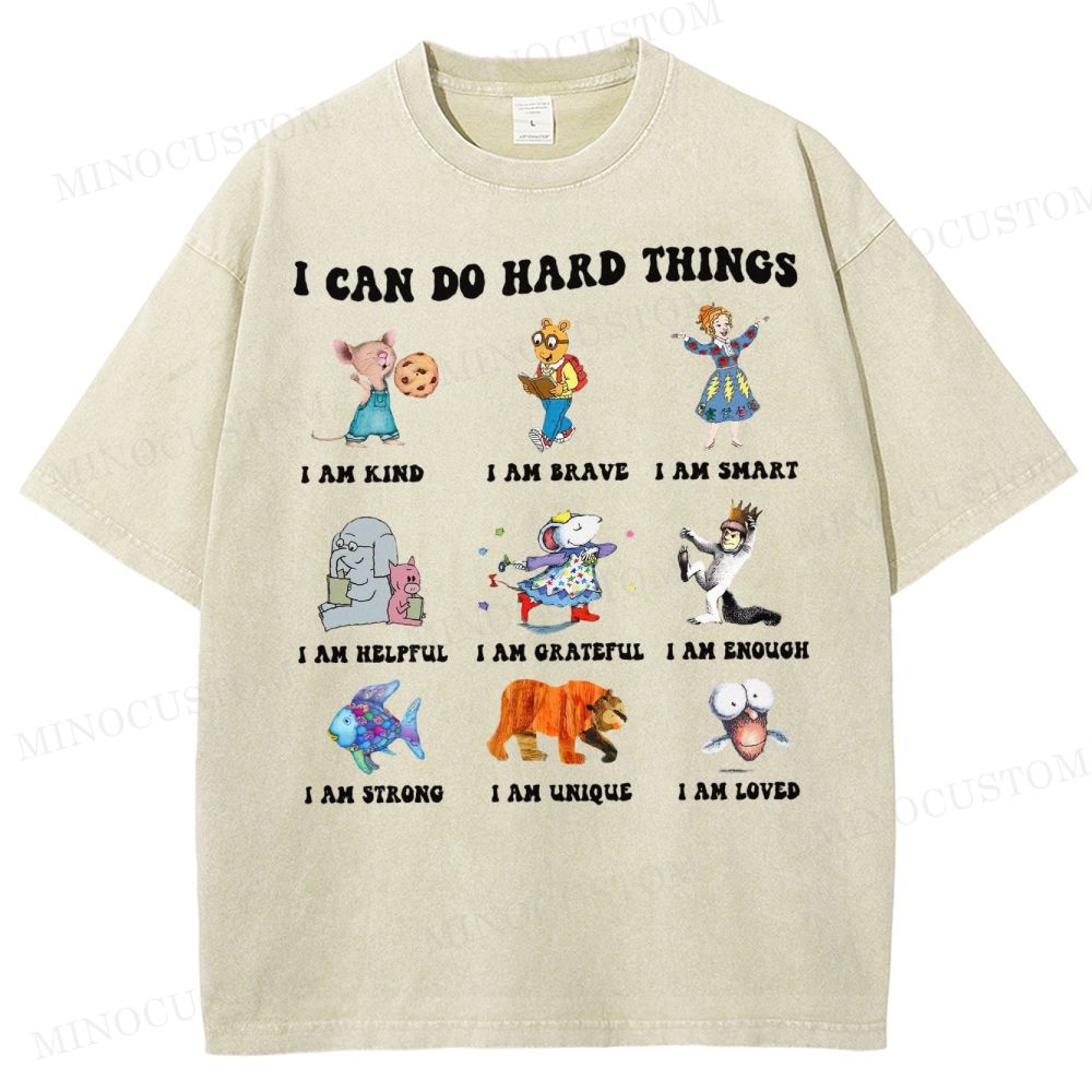 I Can Do Hard Things Washed T-Shirt 