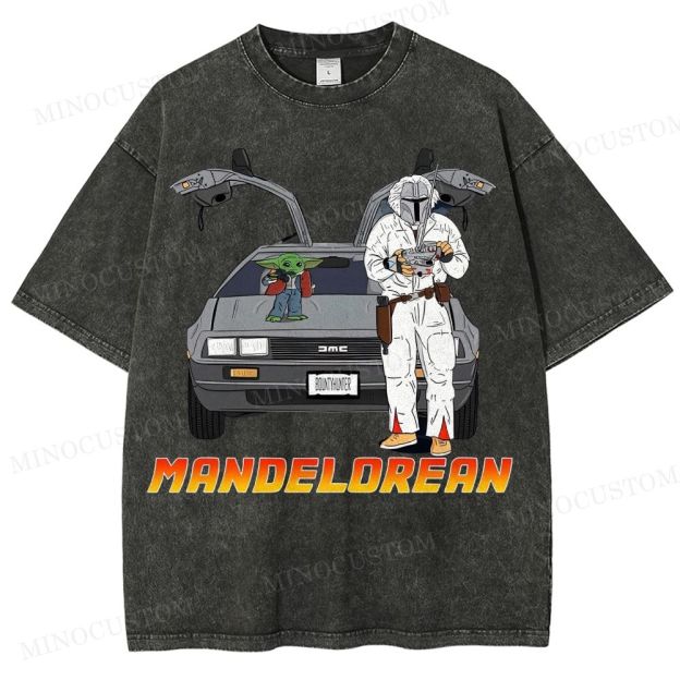 Funny Sci-Fi Mashup Graphic  Washed T-Shirt 