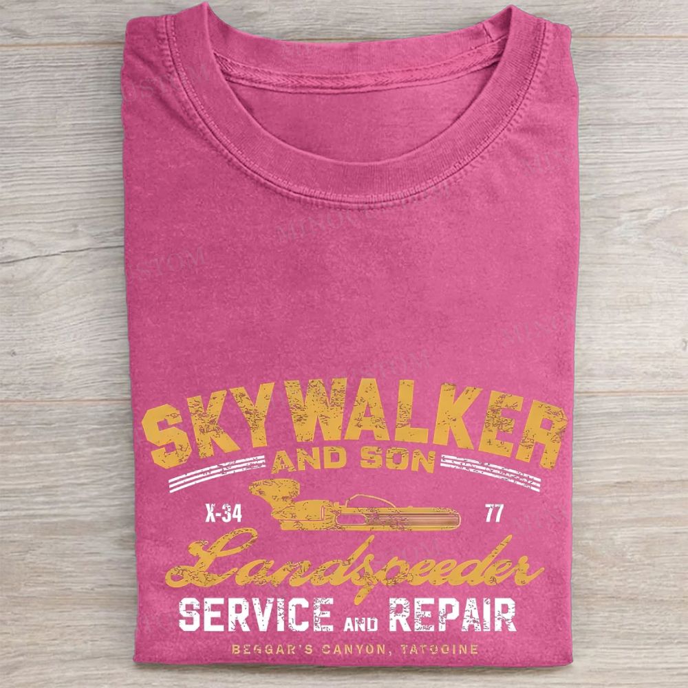 Skywalker Landspeeder Service Print Vintage Washed Tee