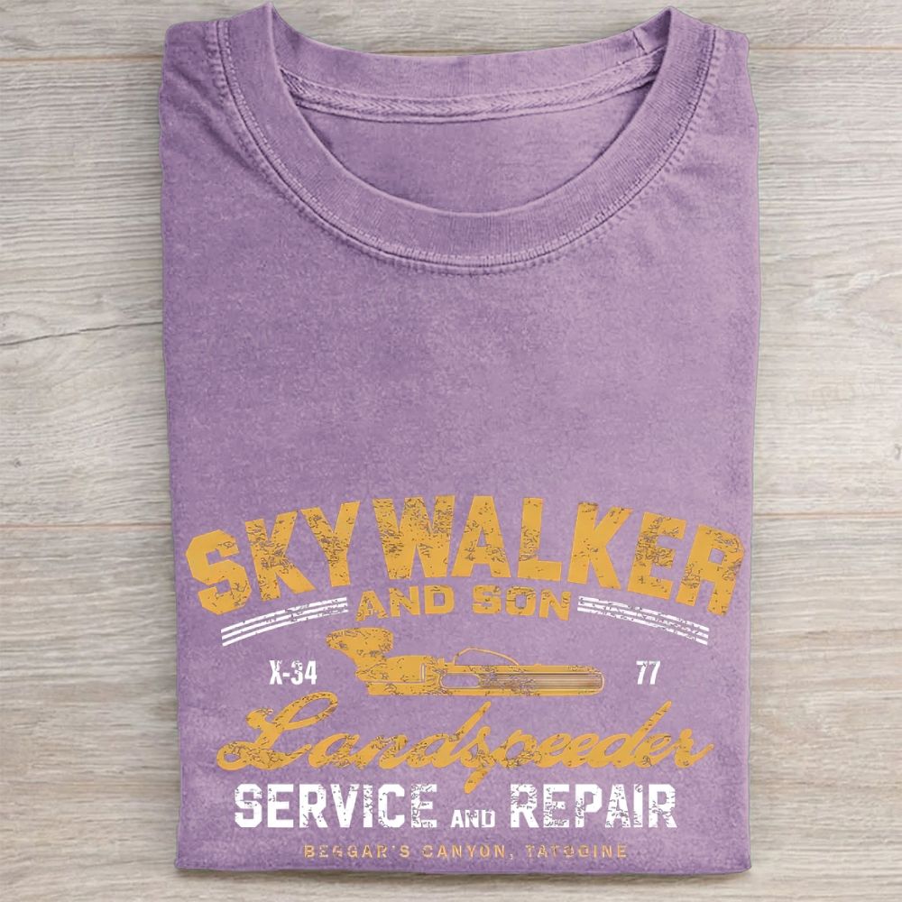 Skywalker Landspeeder Service Print Vintage Washed Tee