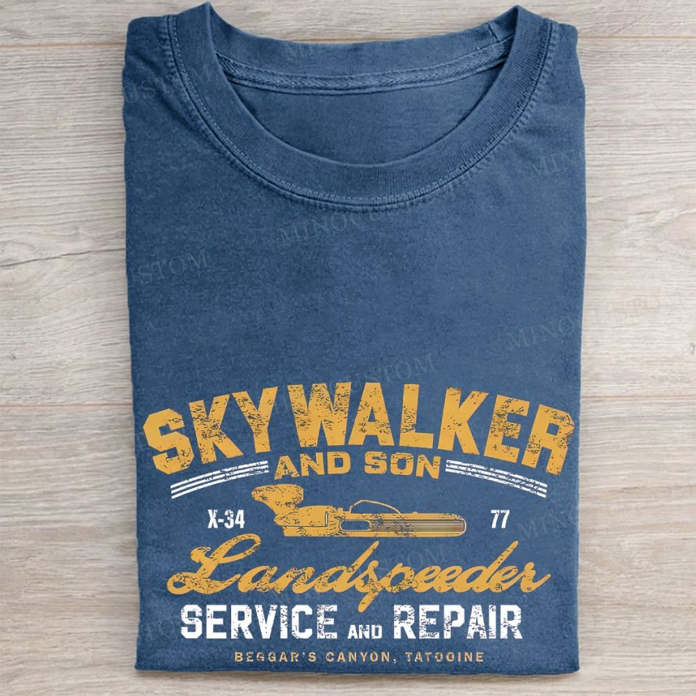 Skywalker Landspeeder Service Print Vintage Washed Tee