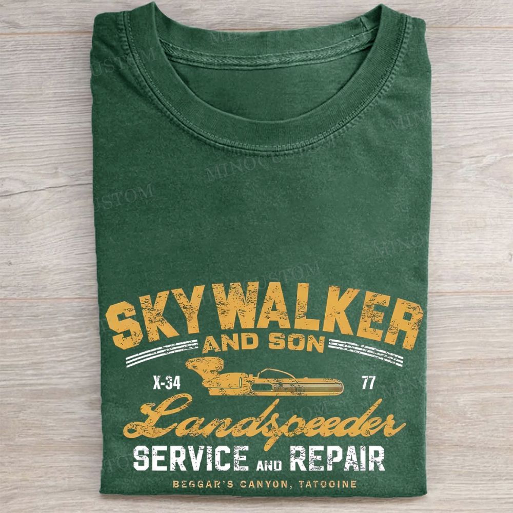 Skywalker Landspeeder Service Print Vintage Washed Tee