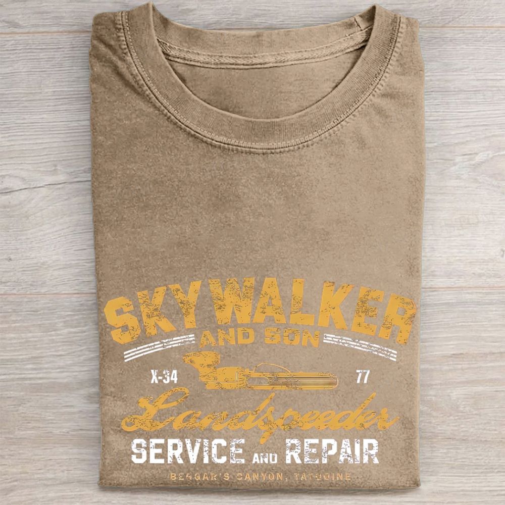 Skywalker Landspeeder Service Print Vintage Washed Tee