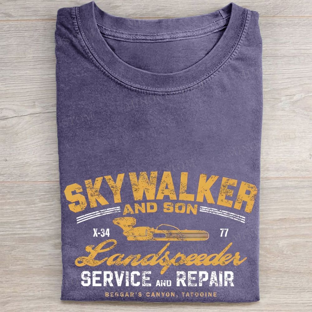 Skywalker Landspeeder Service Print Vintage Washed Tee