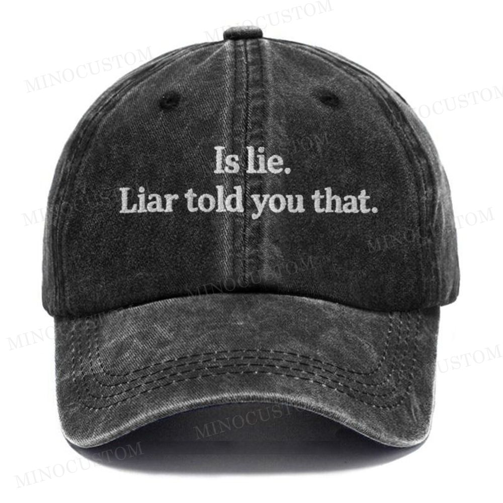 (Embroidery) Is lie Liar Told You That  Washed Cap 