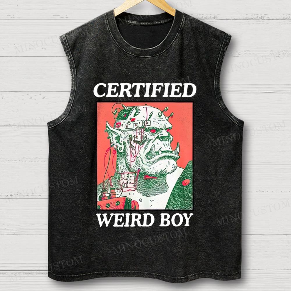 Certified Weird Boy Washed Tank Top 