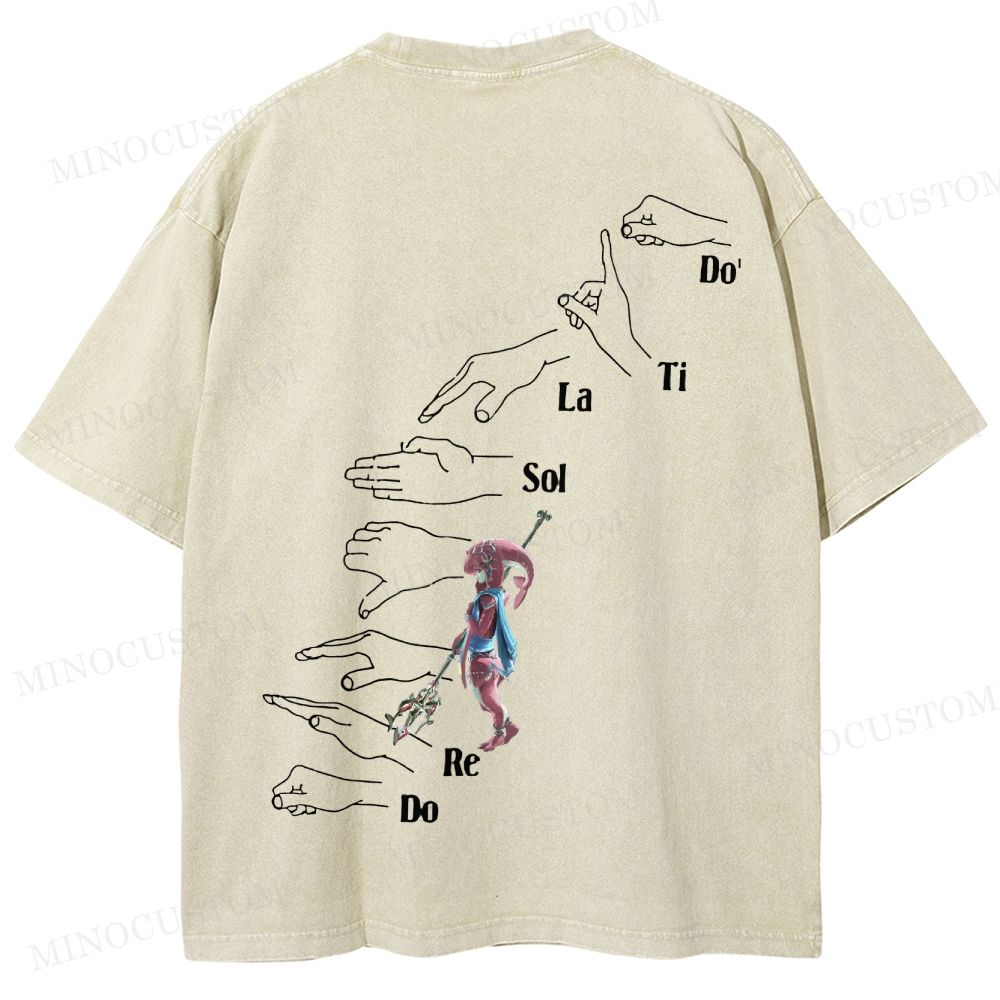 Music Hand Signs Fantasy Washed T-Shirt