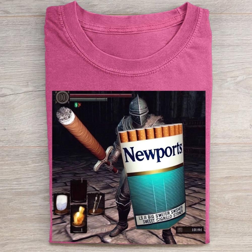 Fantasy Knight Parody Graphic  Washed Tee 