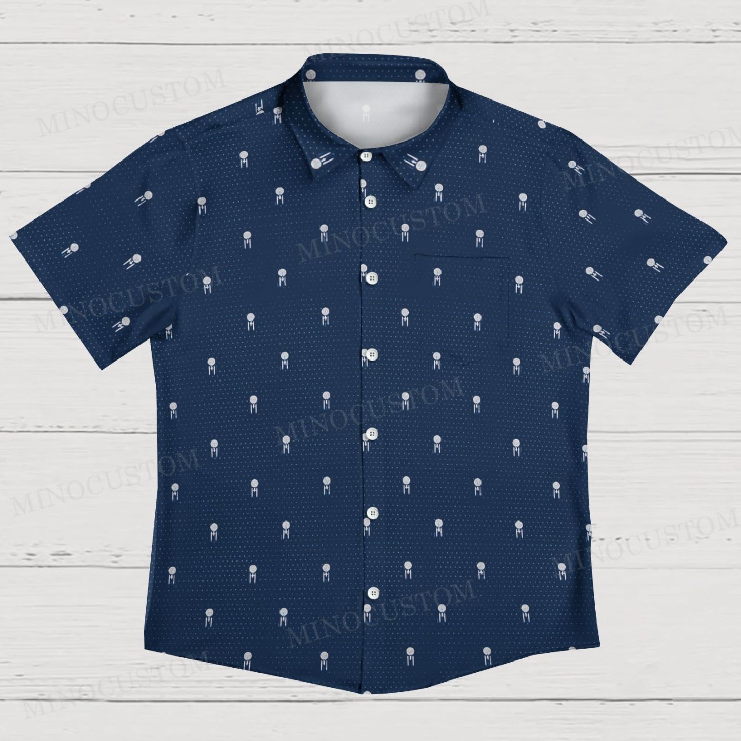 USS Enterpris Icon Men's Shirt Collar Resort Short Sleeve Shirt