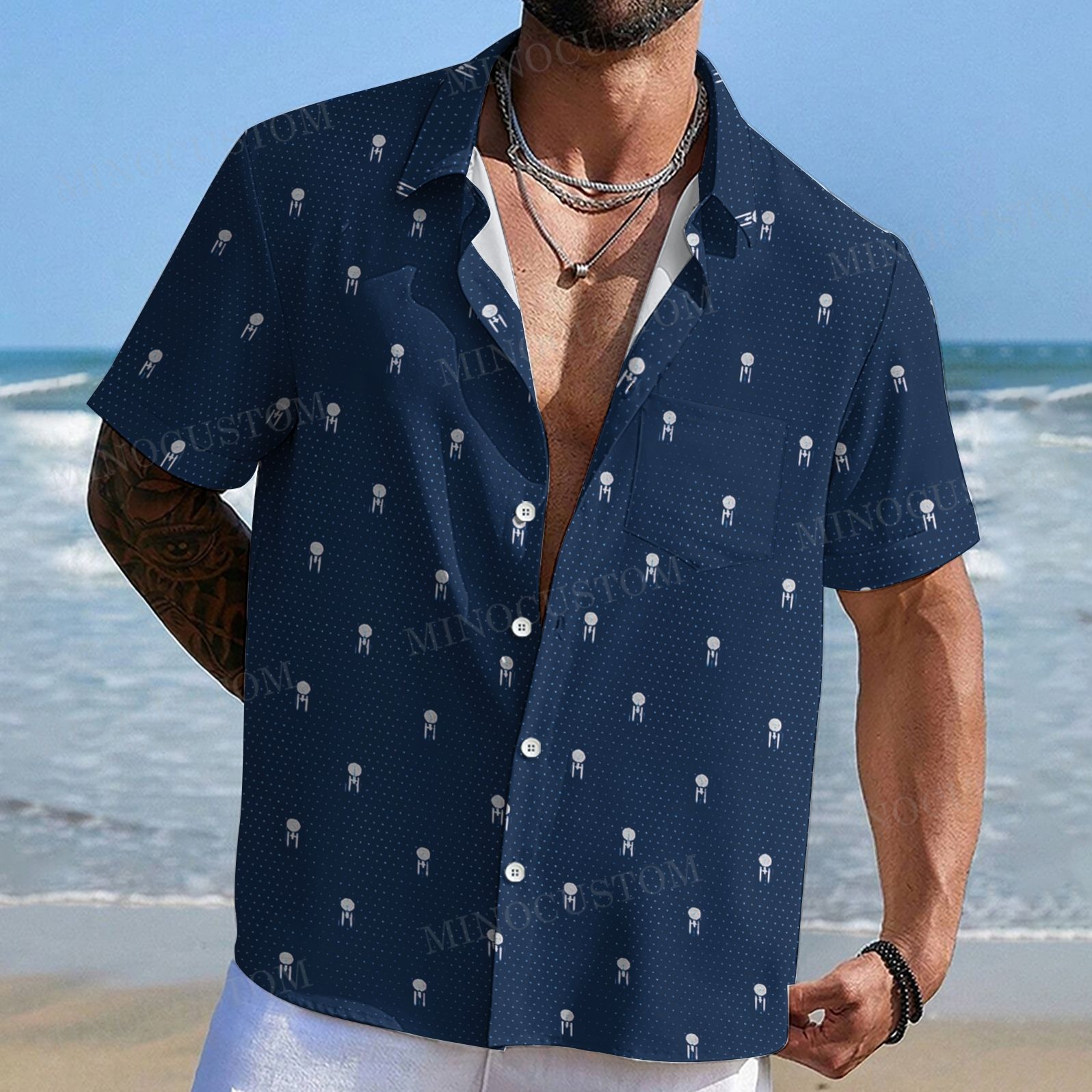 USS Enterpris Icon Men's Shirt Collar Resort Short Sleeve Shirt 