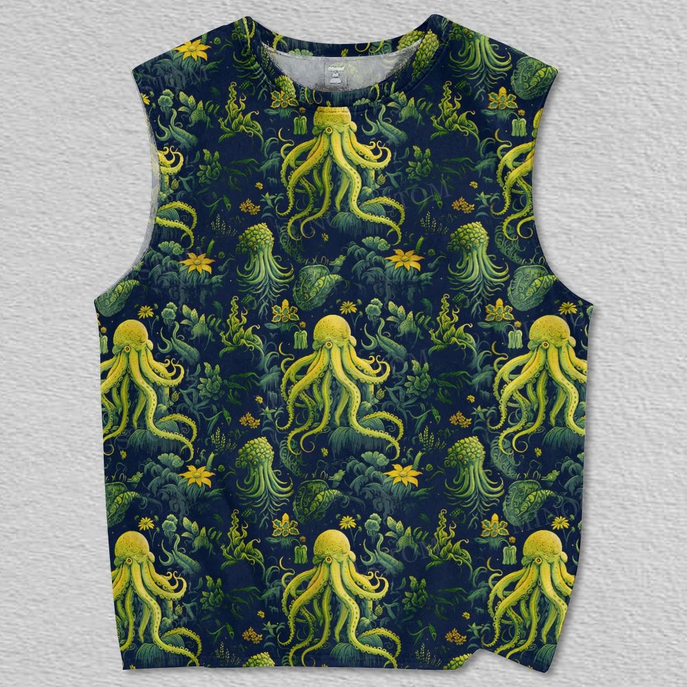 Ocean Octopus Pattern  Printed Tank Top 