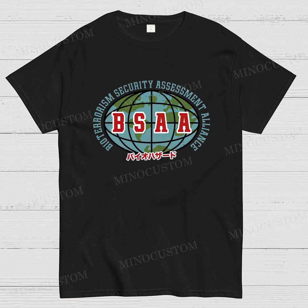 BSAA Global Anti-Bioterrorism Alliance Print Cotton T-shirt