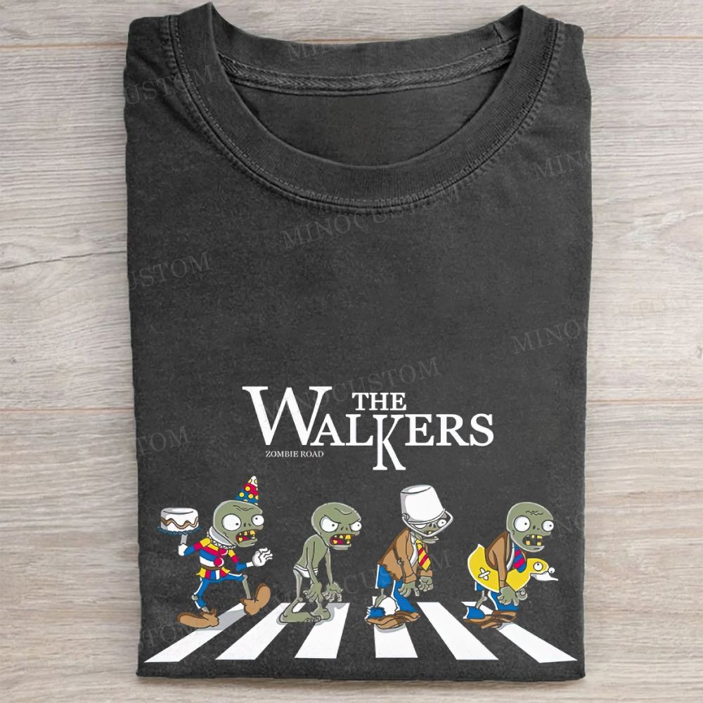  Zombie "The Walkers" Abbey Road Parody Print Vintage Washed Tee