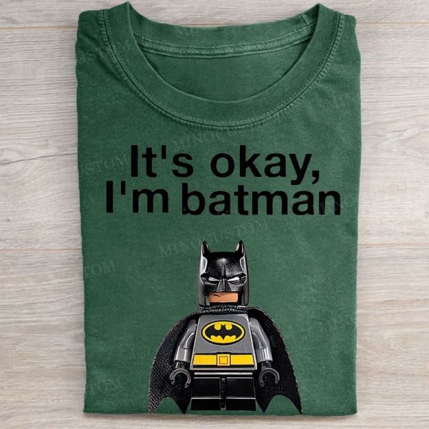 "It's Okay, I'm Batman" Lego Batman Vintage Washed Tee