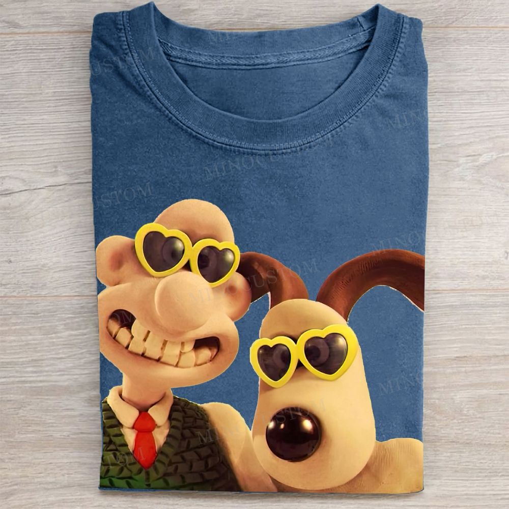 Funny Cartoon Duo Washed Tee 