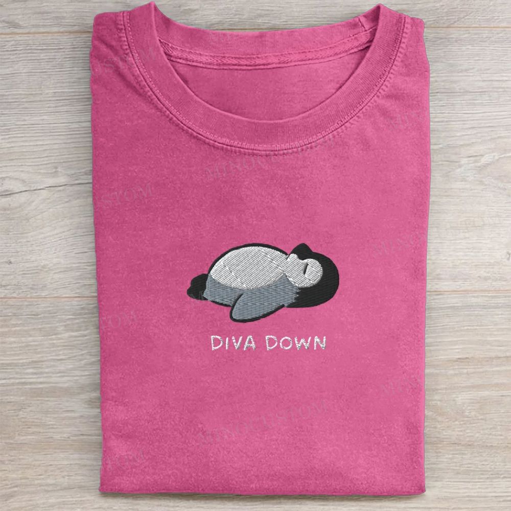 Diva Down Penguin Washed Tee