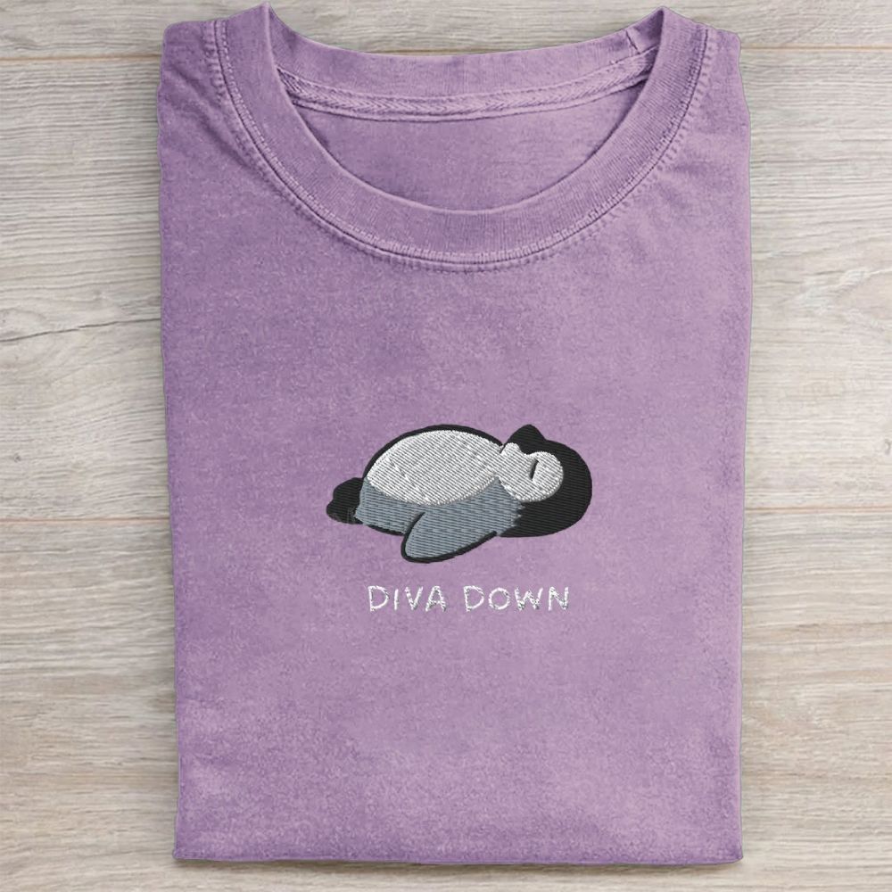 Diva Down Penguin Washed Tee