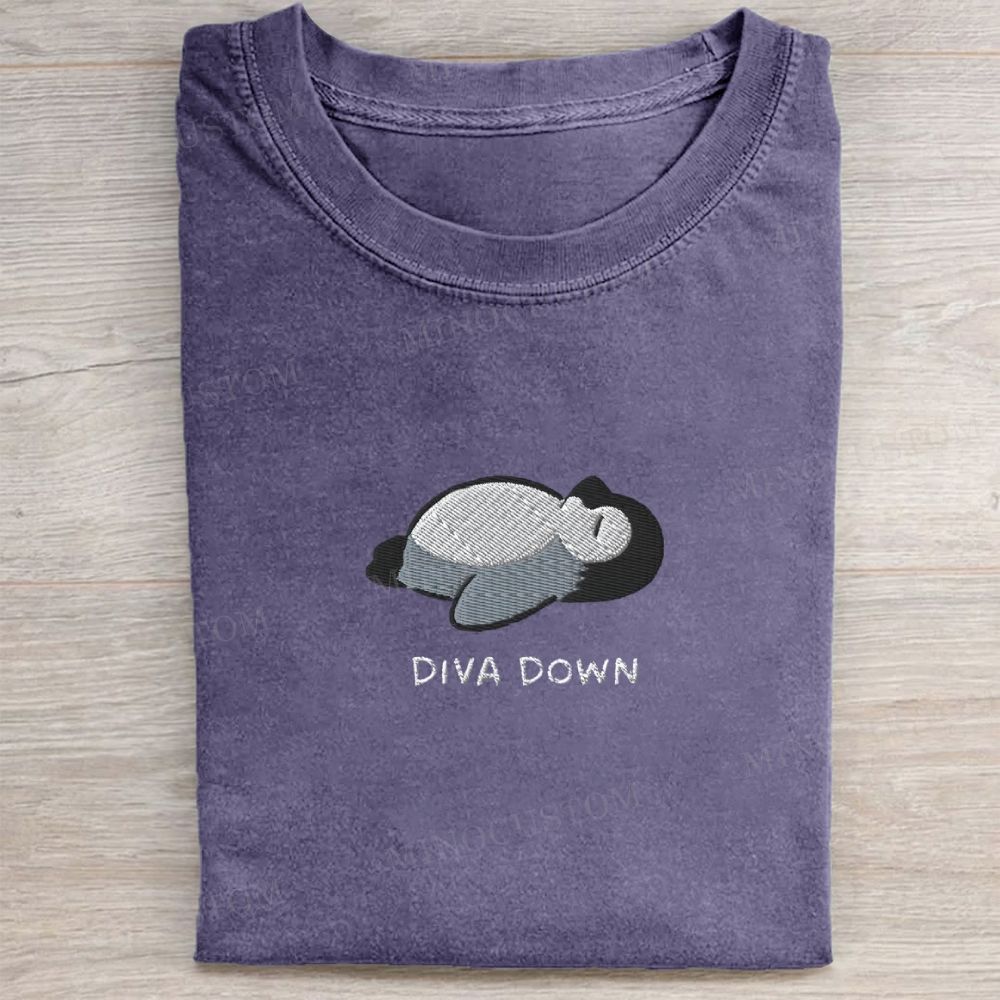 Diva Down Penguin Washed Tee