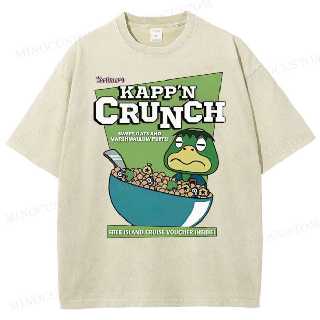 Retro  Cartoon Turtle Parody Washed T-Shirt 
