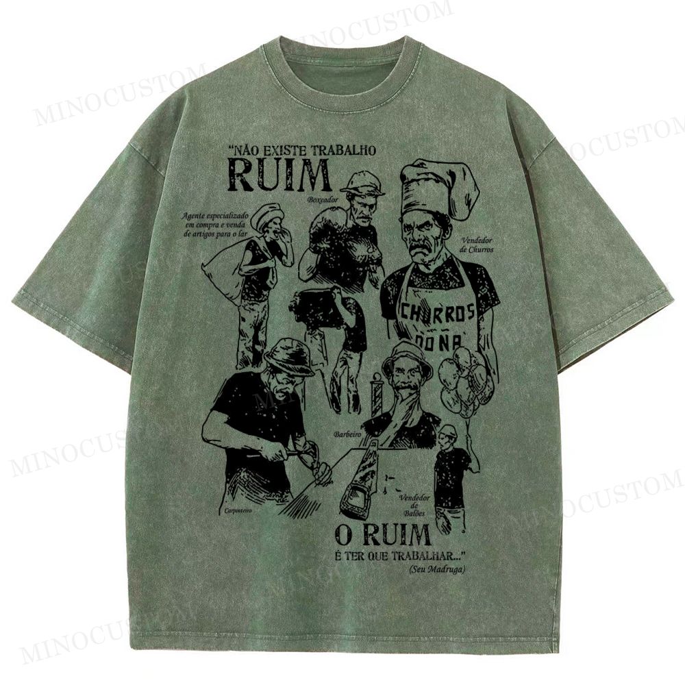 Funny Work Professions Graphic Washed T-Shirt 