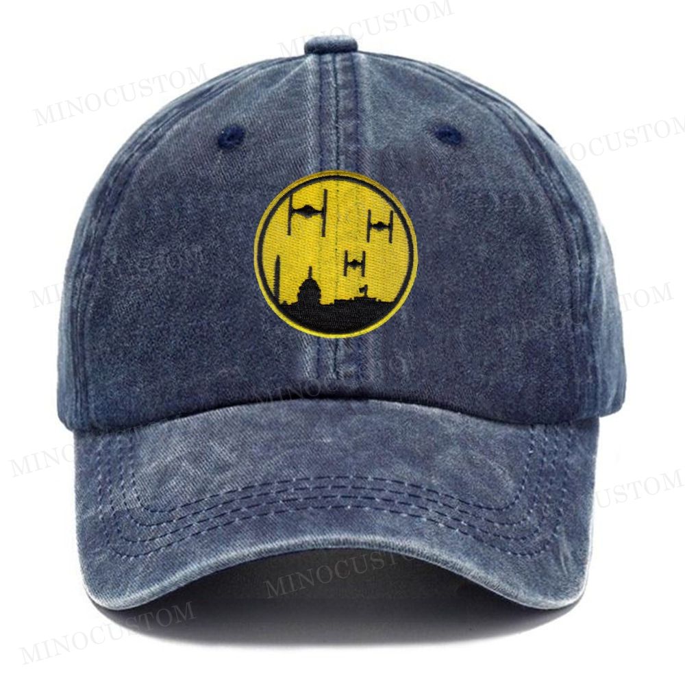 Embroidered Imperial TIE Fighter Silhouette Vintage Casual Washed Cap