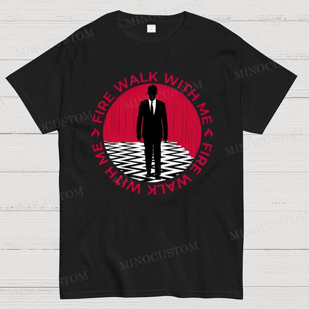 "Fire Walk With Me" Mystery Horror Circle Graphic Cotton T-shirt