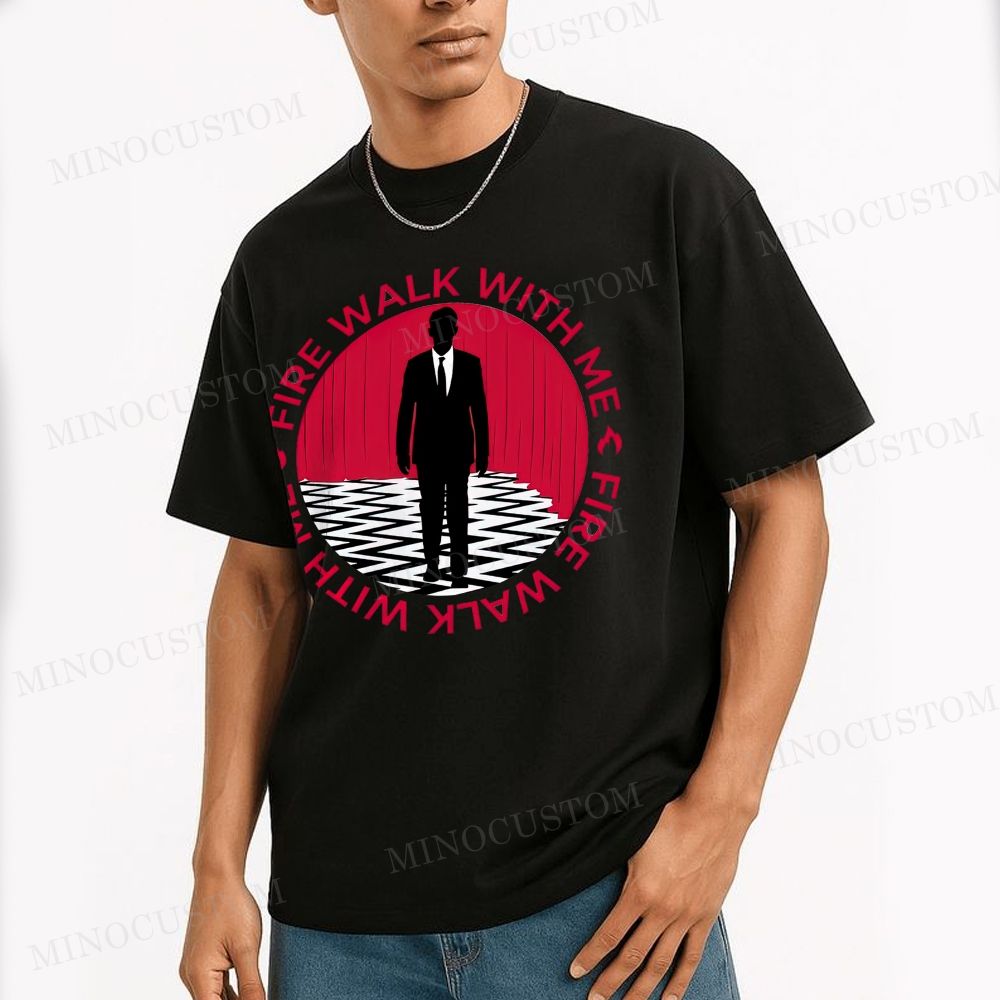 "Fire Walk With Me" Mystery Horror Circle Graphic Cotton T-shirt