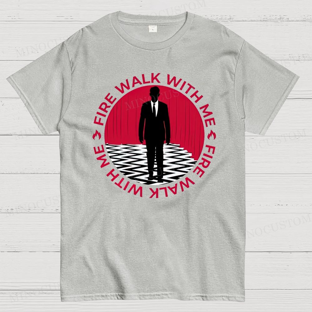 "Fire Walk With Me" Mystery Horror Circle Graphic Cotton T-shirt