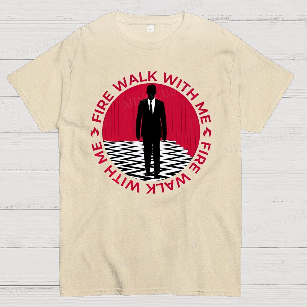 "Fire Walk With Me" Mystery Horror Circle Graphic Cotton T-shirt