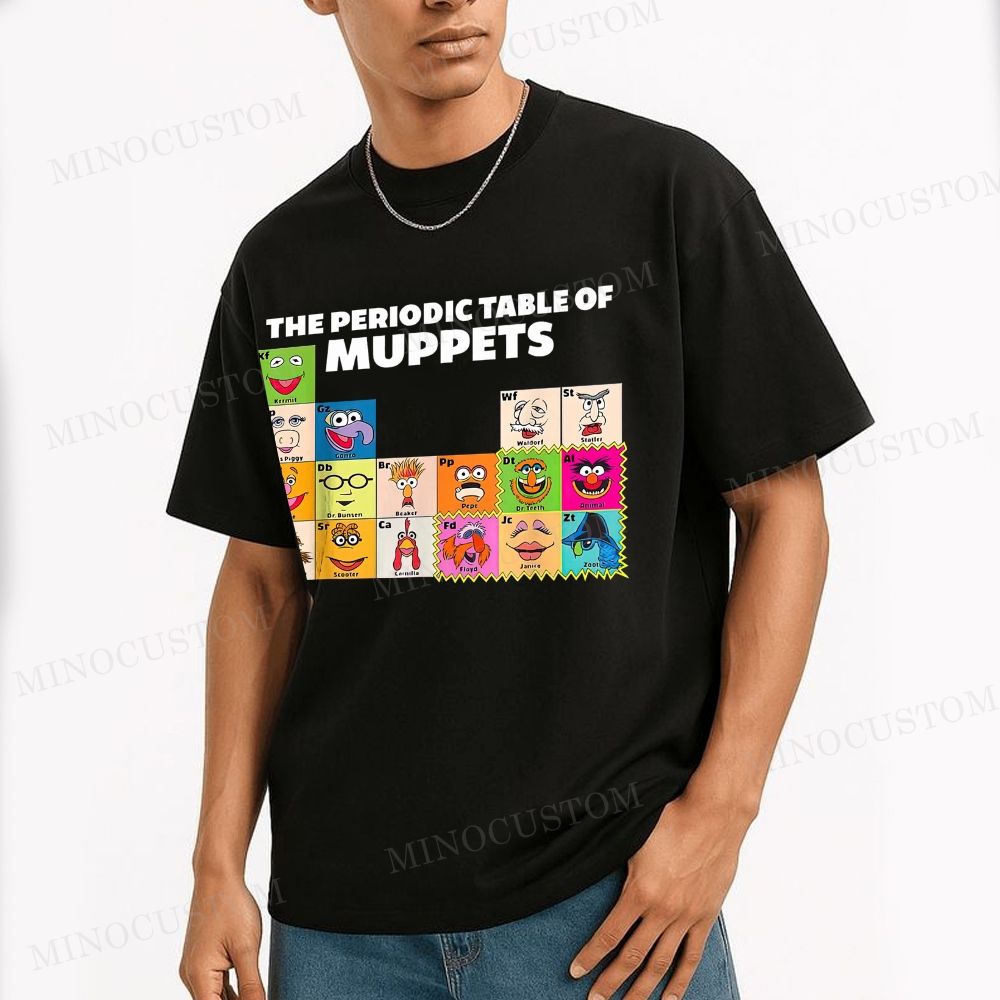 Periodic Table Of Muppets Funny Graphic Cotton T-shirt
