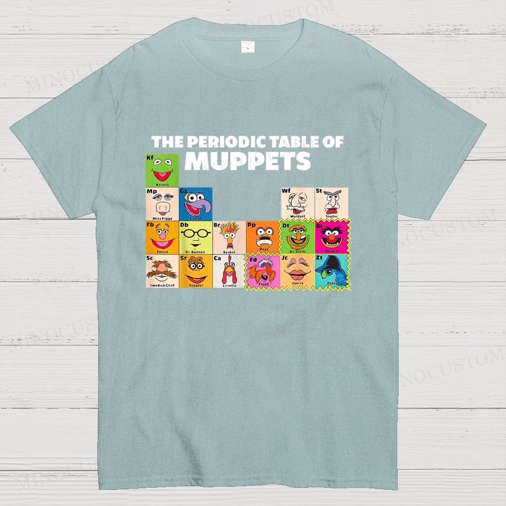 Periodic Table Of Muppets Funny Graphic Cotton T-shirt