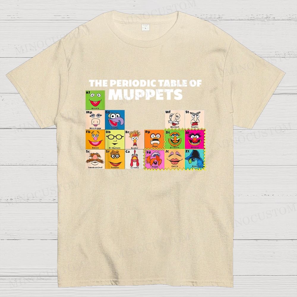 Periodic Table Of Muppets Funny Graphic Cotton T-shirt