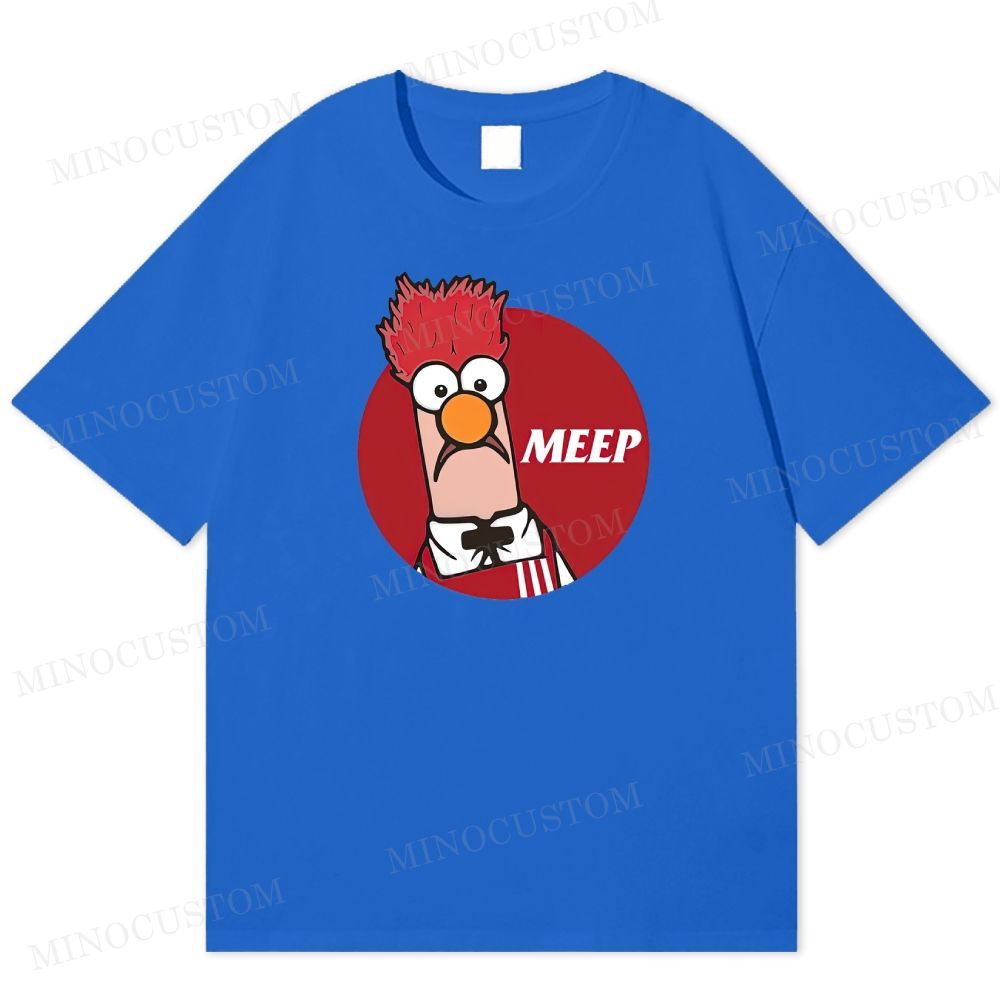 Meep Beaker Cartoon Circle Print Cotton T-shirt