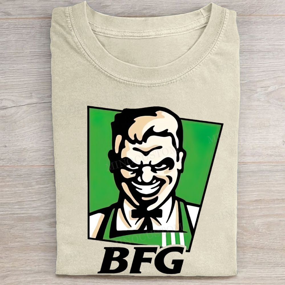  BFG Retro Villain Character Casual Printed Vintage Washed Tee