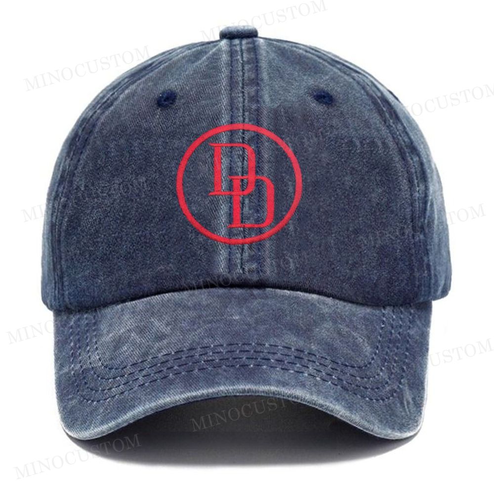 Embroidery Double D Vintage Casual Washed Cap 