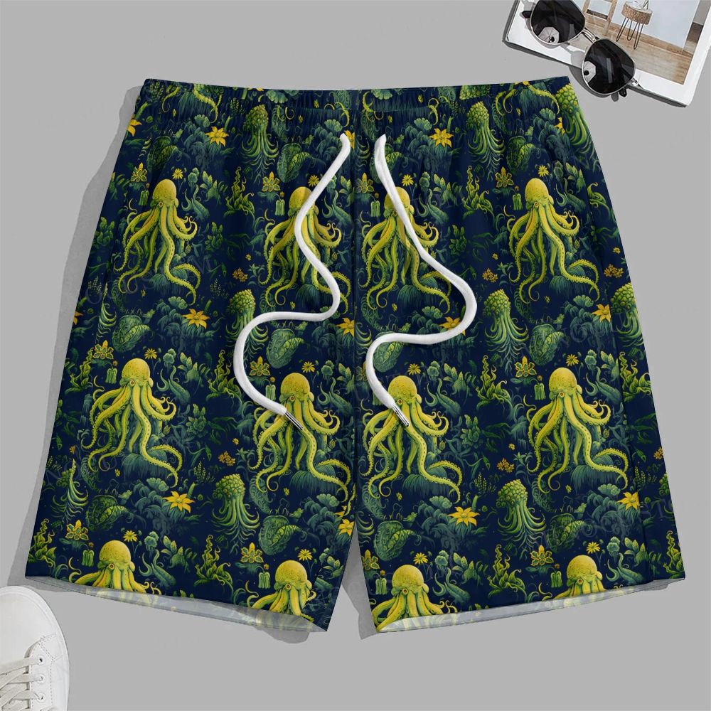 Ocean Octopus Pattern Beach Shorts 