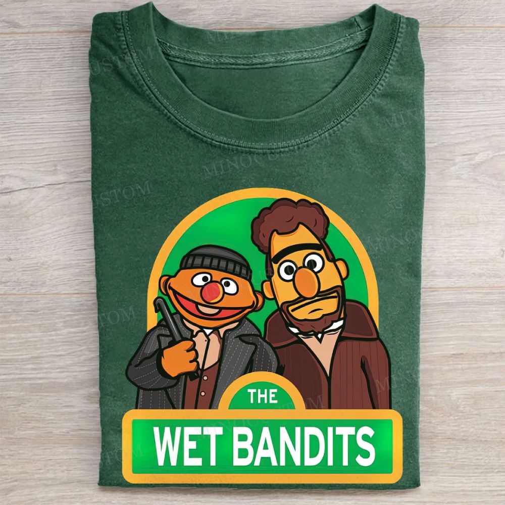 Wet Bandits Muppet Parody Casual Vintage Washed Tee