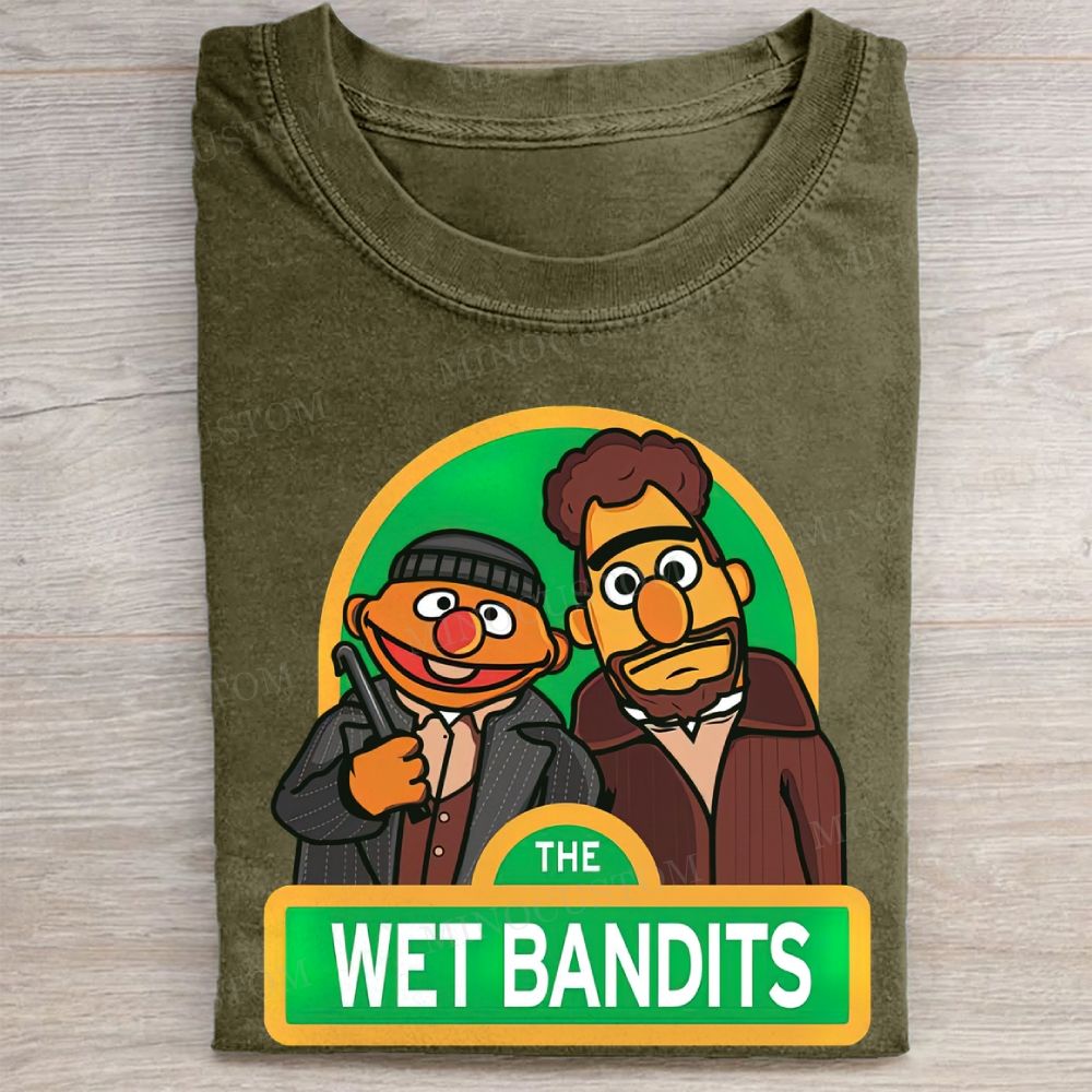 Wet Bandits Muppet Parody Casual Vintage Washed Tee