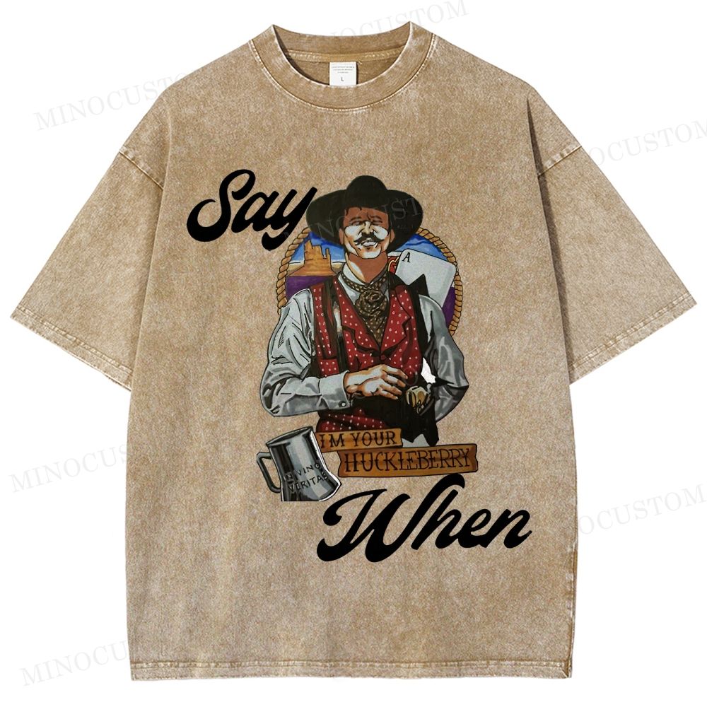 Western Cowboy Vintage Quote Graphic Washed T-Shirt