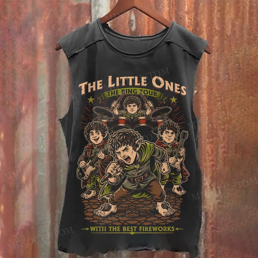 Hobbit Rock Band Tour Parody Sleeveless Washed Tank Top