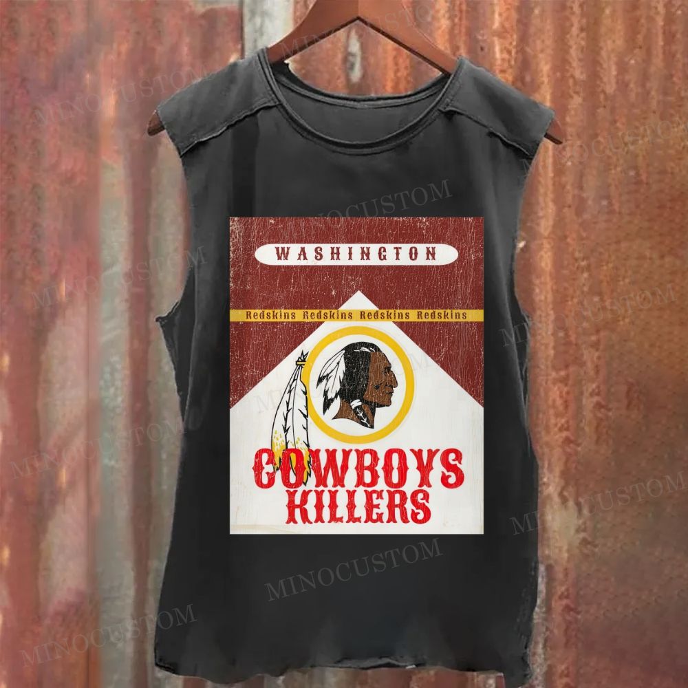 Vintage Football Team Rivalry Graphic Washed Tank Top