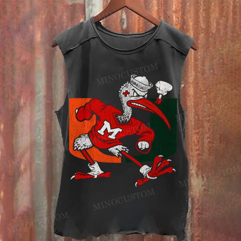 University Mascot Vintage Football Washed Tank Top